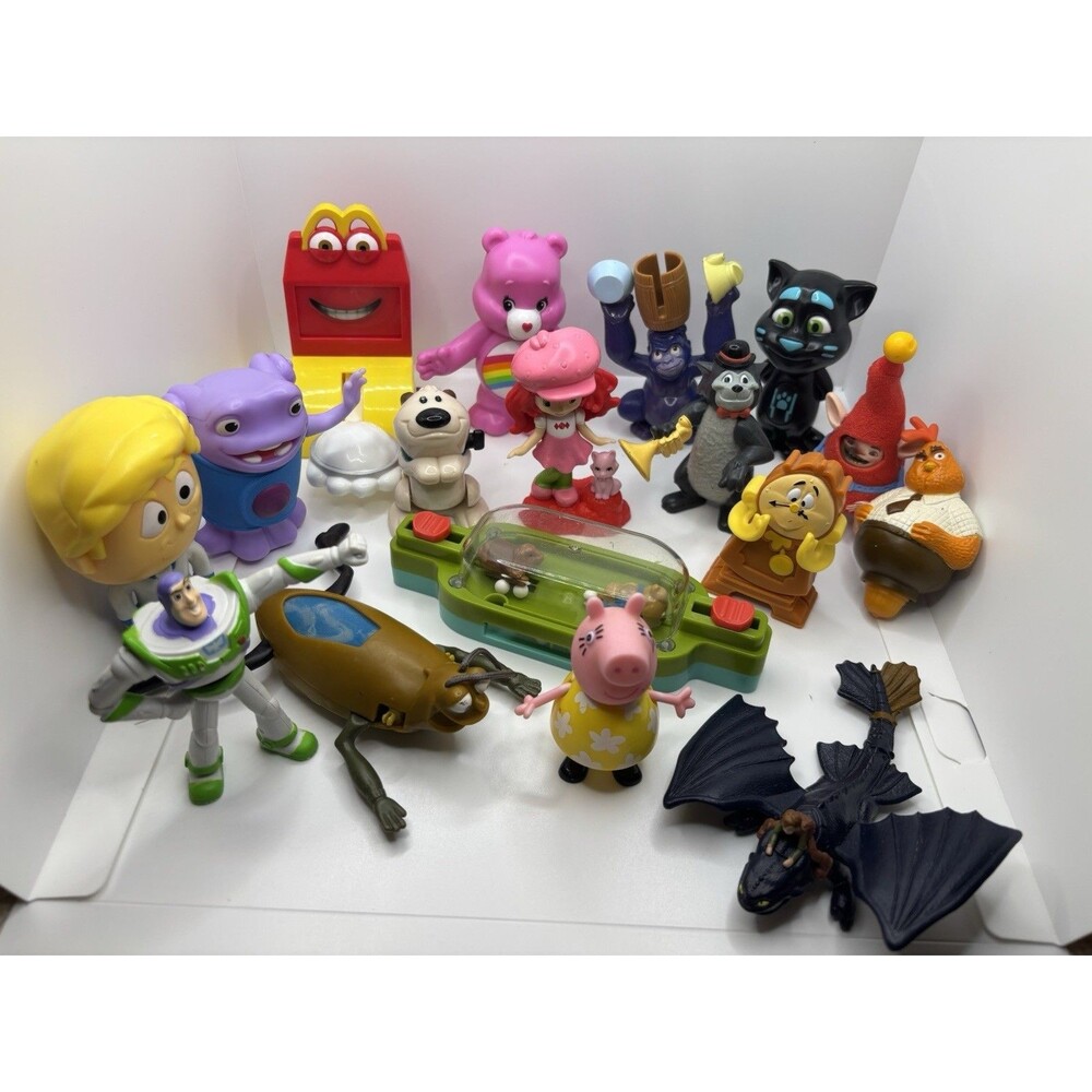 Lot Of 17 Vintage McDonald’s Burger King Toys Peppa Pig Toy Story Care Bears...